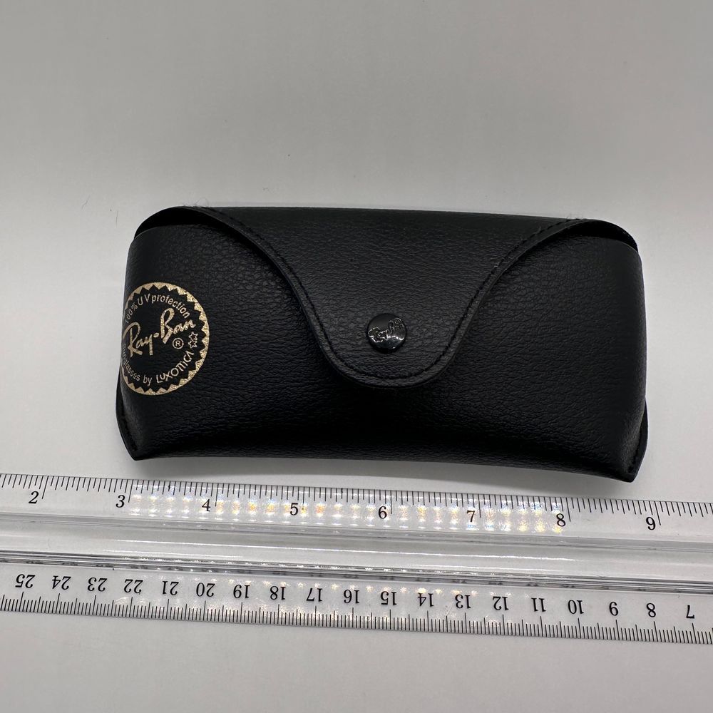 Ray Ban Eyeglasses‎ Hard Shell Empty Case Felt Lined Black Authentic Button Logo
